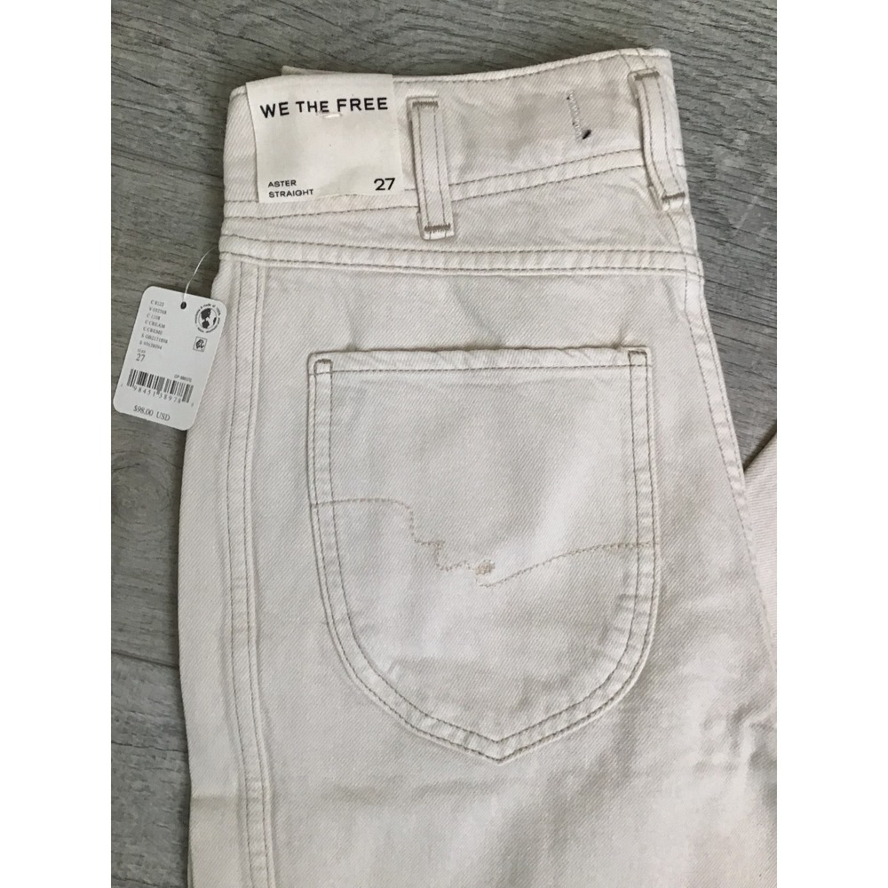 Free People We The Free Women's Cream Aster‎ Straight Jeans Size 27 NWT - Picture 7 of 13